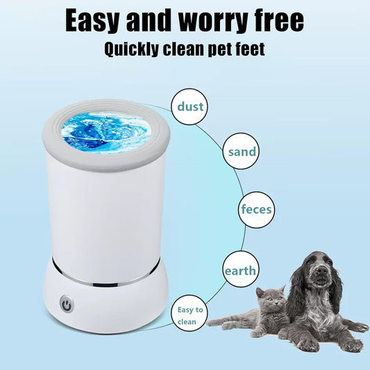 Winb Electric Dog Paw Cleaner and Massager, Portable USB Rechargeable Paw Washing Cup, Automatic Foot Cleaning Machine for Small Dogs