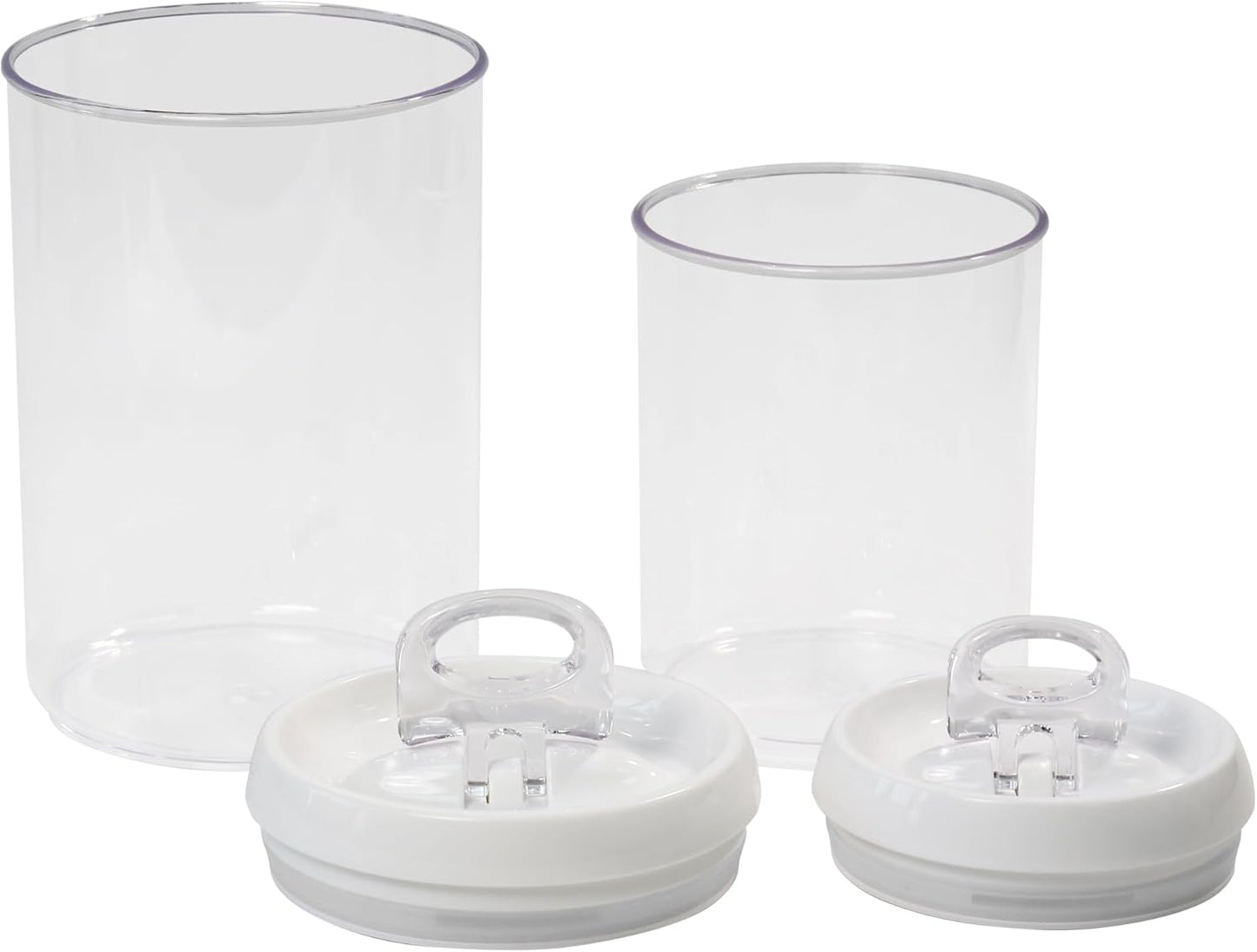 Felli Flip Tite Pet Food Container with Airtight Lids, BPA FREE Acrylic Canister with Paw Bone Fish Flip Top Handles for Cat Dog Kibble Treats Storage, Keep Fresh (Pet Collection Nest-L3pk)