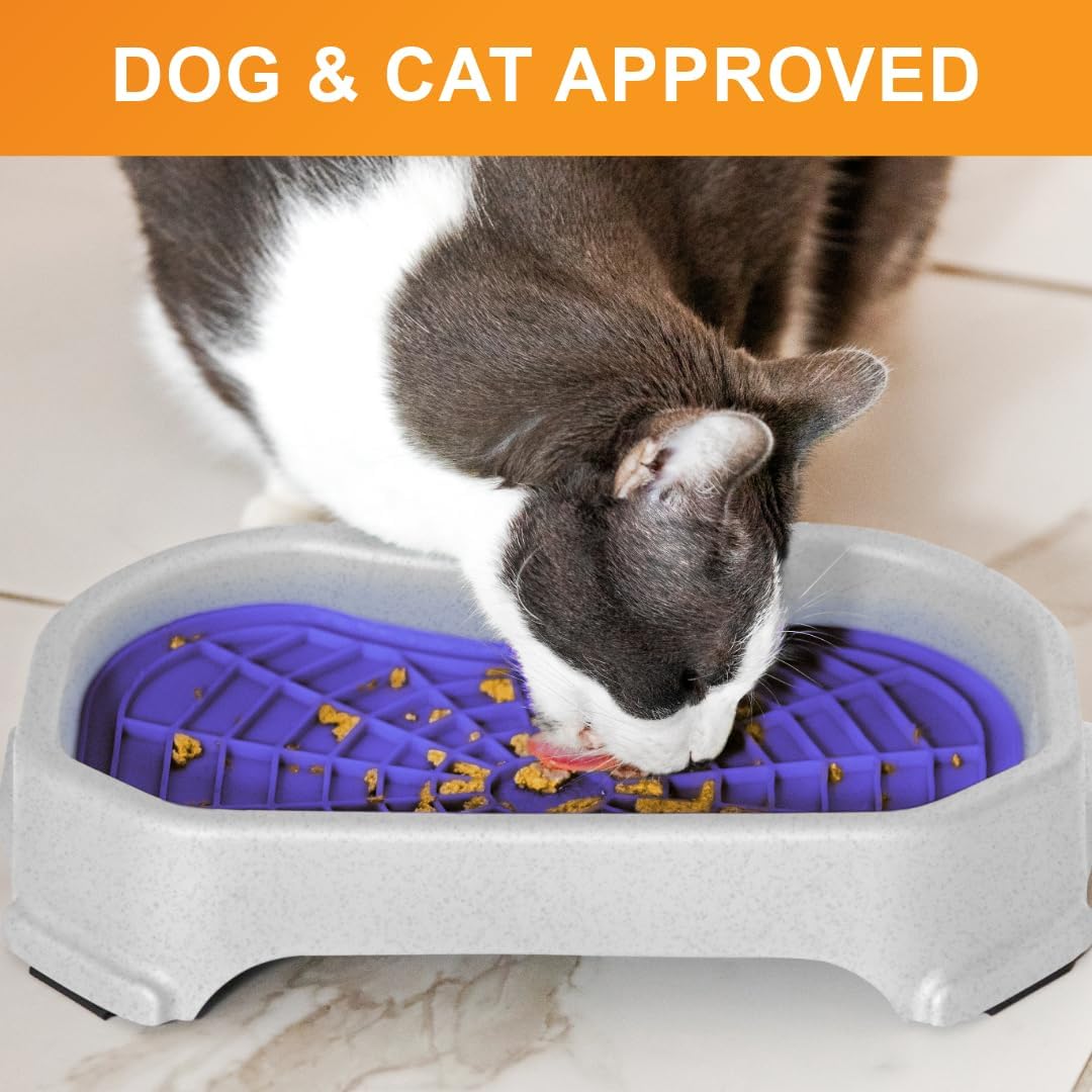 Neater Pets Neat-LIK Dog Lick Mat w/Mess-Proof Tray, Lick Mat for Dogs, Cats, Puppy, Reduces Anxiety & Boredom, Peanut Butter Slow Feeder, Interactive Treat Licking Pad (Green/Vanilla Bean)