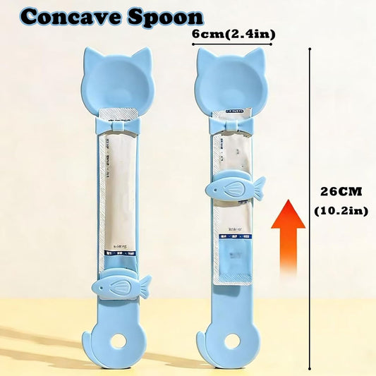 Pet Can Opener & 3 Pcs Cat Food Can Lids | Universal BPA Free Silicone Covers & Multi-Function Wet Food Spoon for Cat and Dog Food(Dark Blue)