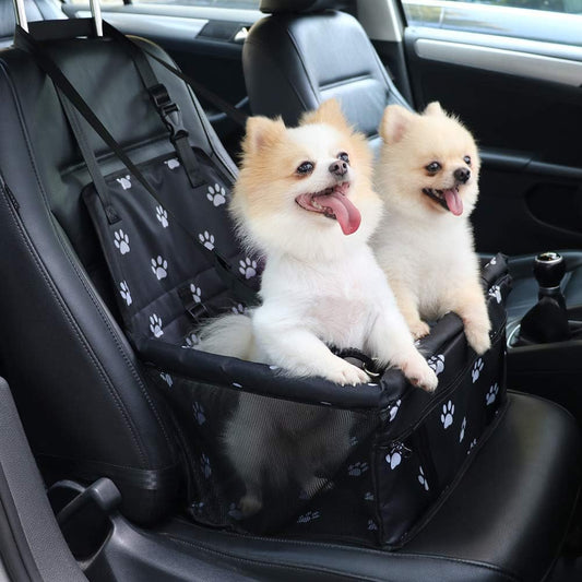 Petbobi Small Dog Car Seat, Dog Car Booster Seat for Small Medium Dogs 5-15 lbs, Foldable Front Seat Safety with Sturdy PVC Tube Frame, Breathable Mesh, Grey