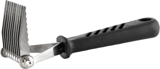 Jeffers Pet Dematting Rake for Dogs & Cats – Serrated Blades for Mats, Tangles, Shedding, Thick Undercoat – Grooming Tool for Pets, Long Hair, Short Hair, Poodles, Fur Removal, 7" L, 12 Blades