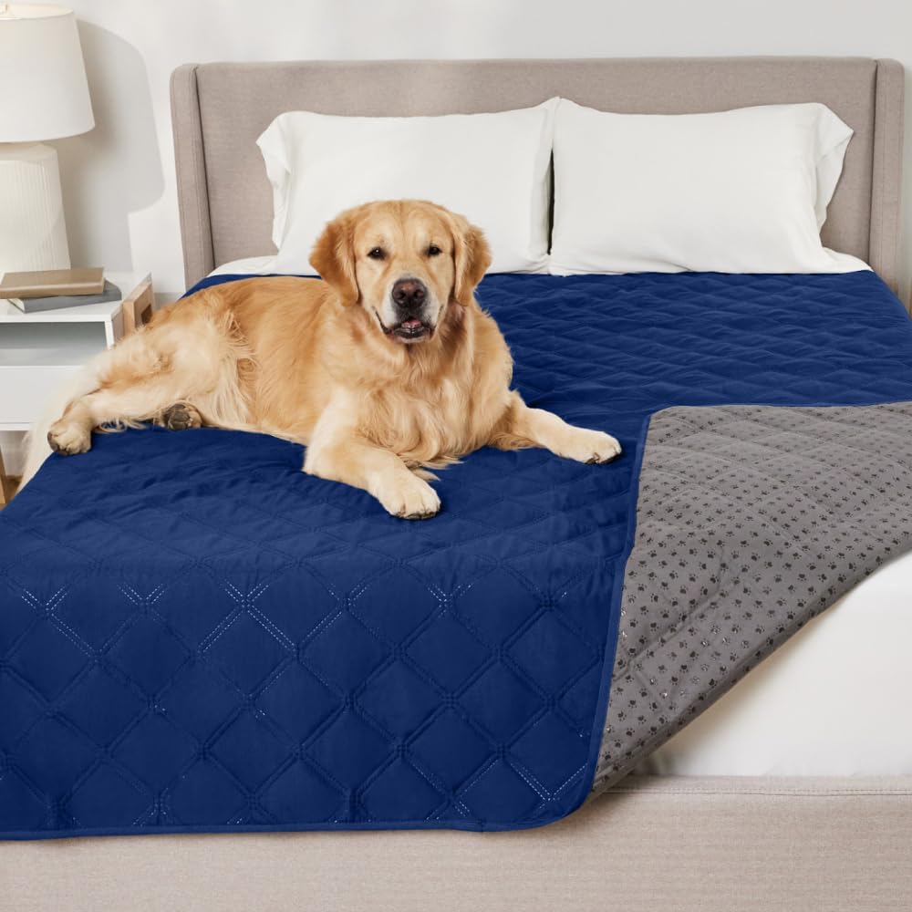 GORILLA GRIP® Waterproof Dog Blanket, Leakproof Couch Cover for Dogs, Silicone Grip Backing, Protects Sofa, Sectional, Bed, Crate, Car & RV, Tear-Resistant Washable Senior Pet Blanket, 30x70 Charcoal
