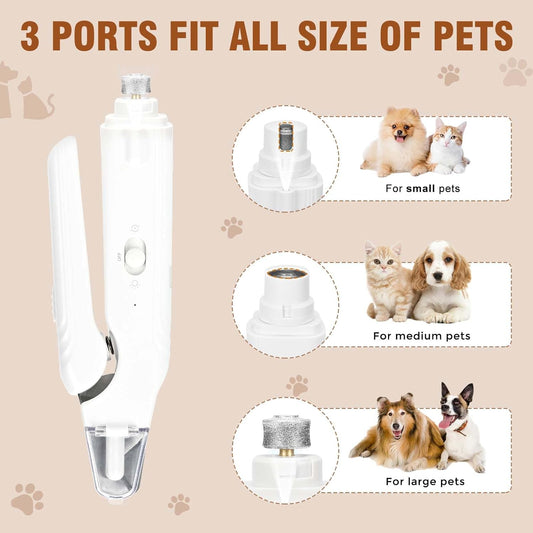 2-in-1 Dog Nail Grinder &Dog Nail Clippers with Light,Cat Nail Clippers ,Ultra-Quiet, USB Rechargeable, Multiple Grinding Methods, and Splash Guard for Large Medium Small Dogs Cats Pets(Green)