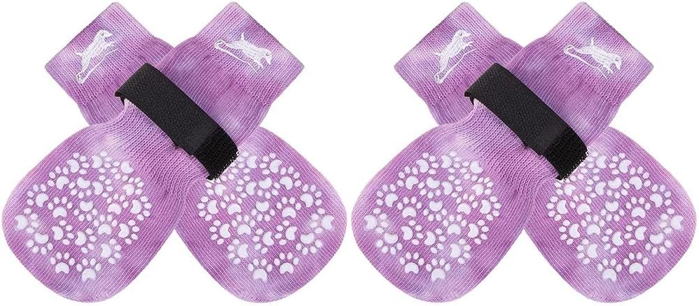 EXPAWLORER Anti Slip Dog Socks to Prevent Licking Paws, Dog Shoes for Hot Pavement, Dog Booties for Small Medium Large Senior Dogs, Traction Control Boots & Paw Protectors for Hardwood Floors