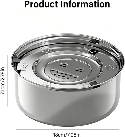 1pc 1L Dog Water Bowl,Stainless Steel Messy Anti-Drip Anti-Splash Slow Drinking Dog Water Feeder Dispenser for Dogs and Cats