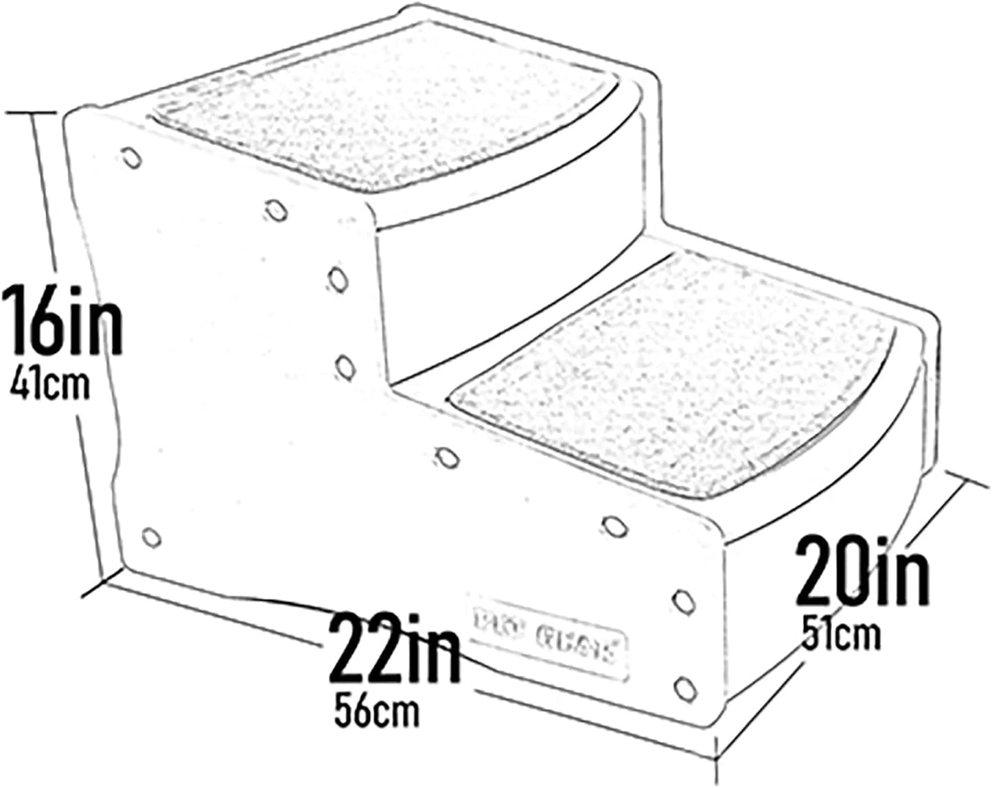 Pet Gear Easy Step II Extra Wide Pet Stairs, 2 Step for Dogs/Cats Up To 200 Pounds, Removable/Washable Carpet, Easy Assembly (No Tools Required), 3 Colors