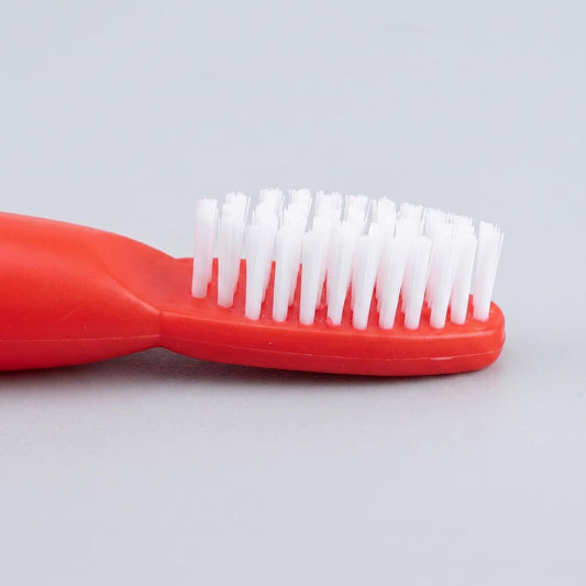 Baluue 20pcs Red Finger Toothbrush for Prisons and Mental Institutions, Short Handle Mini Oral Cleaning Brush with Soft Bristles, Portable Oral Care Tool