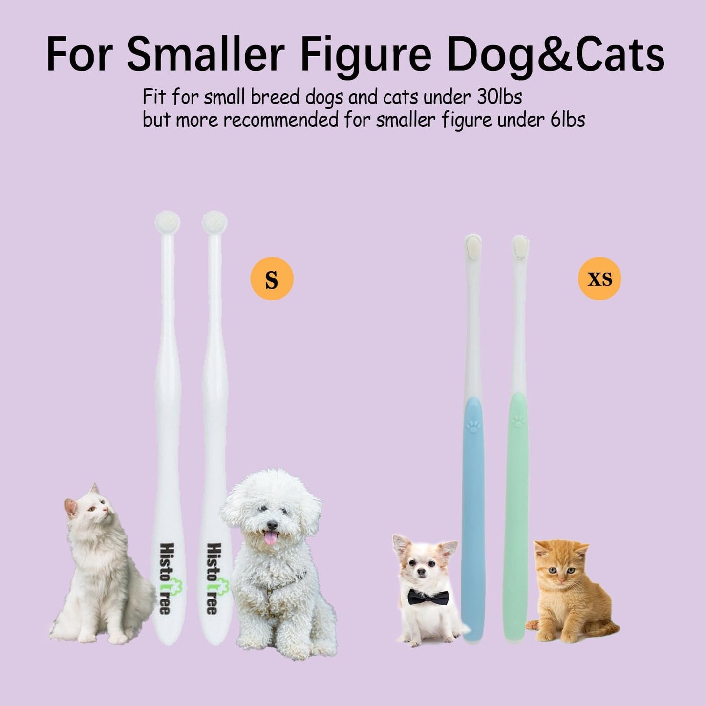 JGocot Small Dog Toothbrush,|Micro Brush Head|Nano Bristle|Soft Pet Toothbrush for Sensitive Gum&Teeth, Dog Teeth Cleaning Kit for Puppy, Kitten, Cats&Miniature Toy Size Dogs