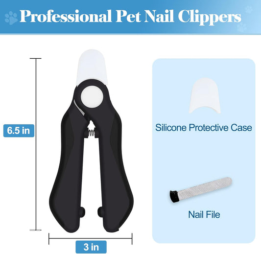 Swihauk Heavy Duty Dog Nail Clippers and Trimmers, Professional Pet Nail Clippers with Nail File for Dogs Cats Small Animal, Claw Clippers with Safety Guard to Prevent Over-Cutting, Blue