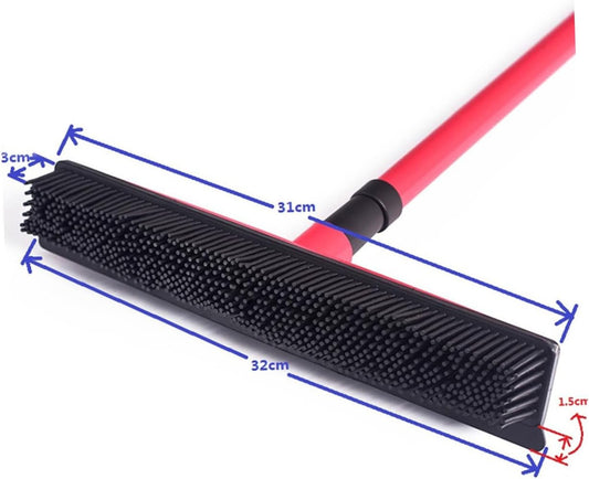 KOMBIUDA Pet Hair Cleaner Broom Handle for Hair Removal Versatile Mop for Carpets Rugs and