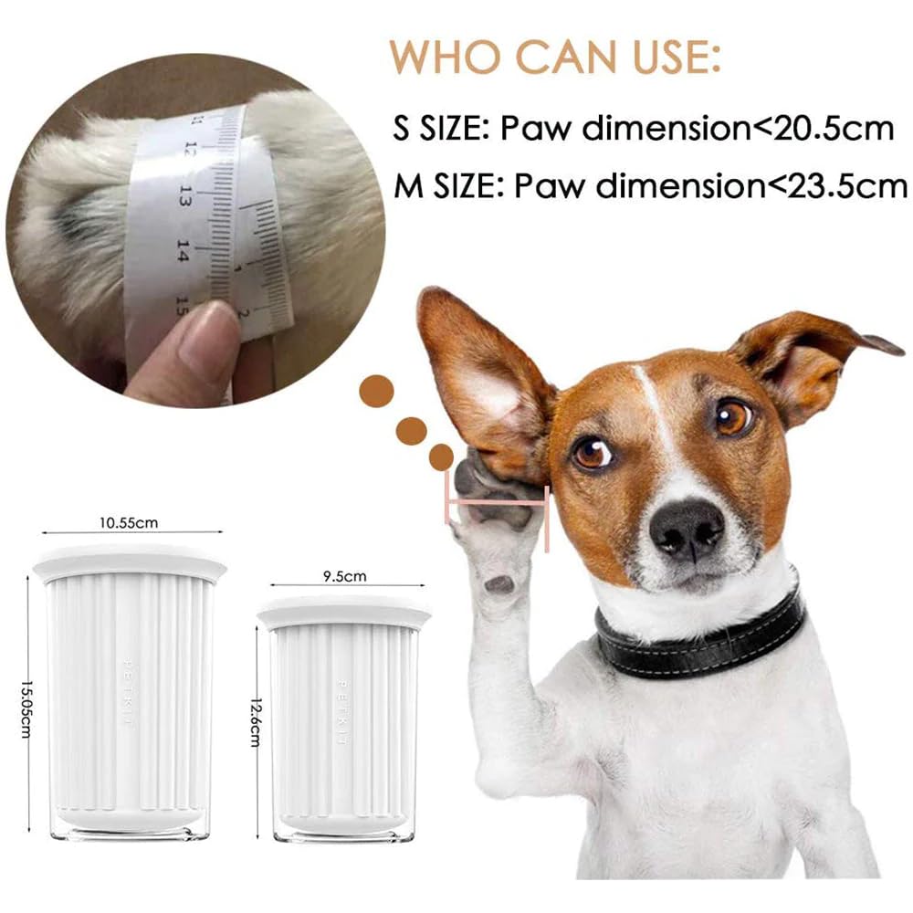 PETKIT Portable Dog Paw Cleaner with Gentle Silicone Cup White Foot Washer for Small Size Pet (Small)