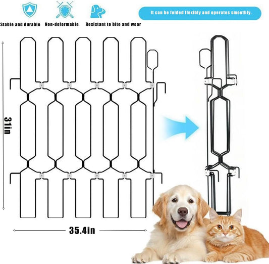 Metal Telescopic gate, 35.4 inches Wide and 31 inches high, is a Safe pet gate Suitable for Front Doors, RVs, doorways, etc., and is Easy to Install.