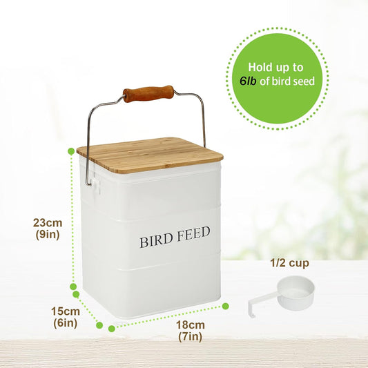 Dog Food storage container Dog Treats Jar,5~6 lb Metal food treats tin for Dog, pet snacks Canisters with wooden lid/handle/sevice scoop-Green
