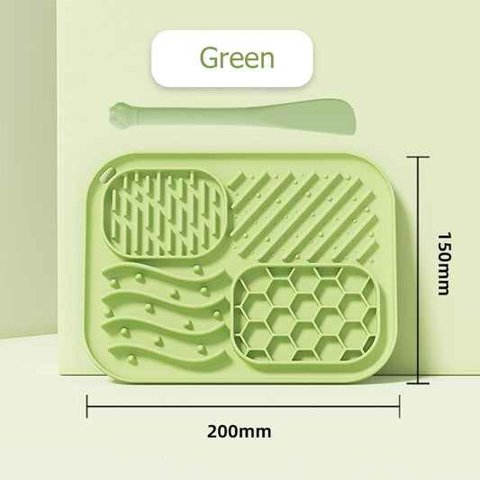 Dog Lick Mat with Suction Cups–Silicone Slow Feeder Mat for Cats & Dogs – Anxiety Relief for Bathing,Grooming,Vet Visits – Peanut Butter Licking Pad,Dishwasher Safe(2-Pack) (Green & Yellow)