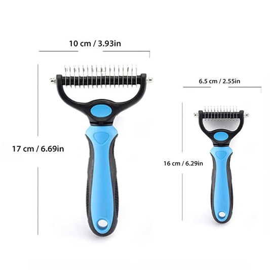 Sakerplus Dog Brush Tool Dog Brush for Shedding, Dual-Sided 9/17 Teeth Deshedding Dogs Brushes, Undercoat Rake for Dogs and Cat Brush (2, Pink, Large+Small)