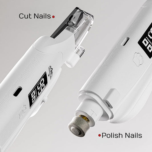 2-in-1 Dog Nail Clipper and Grinder with LED Light, USB Rechargeable Quiet Electric Pet Nail Trimmer for Dogs and Cats with Safety Guard