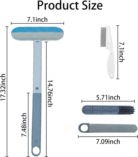 Pet Hair Remover for Furniture – Reusable & Washable Lint Brush for Dog & Cat Hair, 4-in-1 Multifunctional Fur Removal Tool for Couch, Carpet, Clothing, Bedding – Gentle on All Fabrics