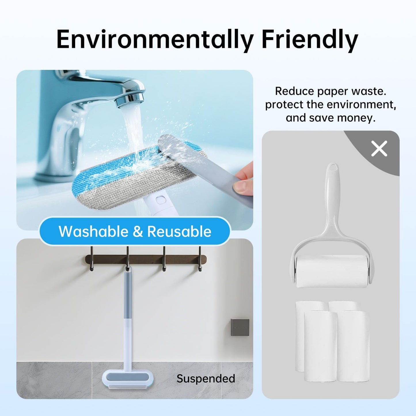 Multifunctional Pet Hair Remover Tool for Furniture, Reusable Washable Dog and Cat Hair Lint Removal Brush, 4 in 1 17.3Inch Extendable, Adjustable Lint Brush