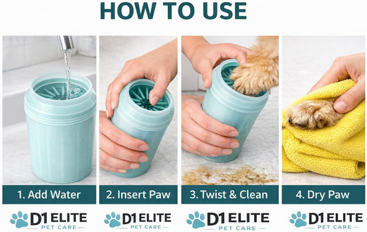 Dog Paw Cleaner Cup with Microfiber Towel – Portable Mud Cleaner for Dogs, Easy Clean & Dry Kit for Small Medium Large Dogs