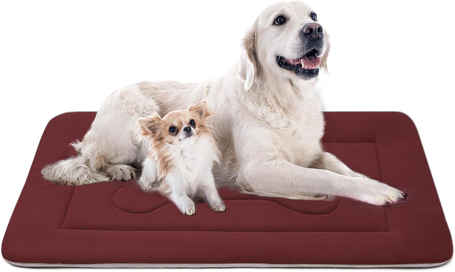 Large Dog Bed Soft Dog Crate Pad Mat 42 in Non-Slip Bottom Washable Dog Sleeping Mattress Pet Beds Cat Bed Kennel Pad, Dark Gray