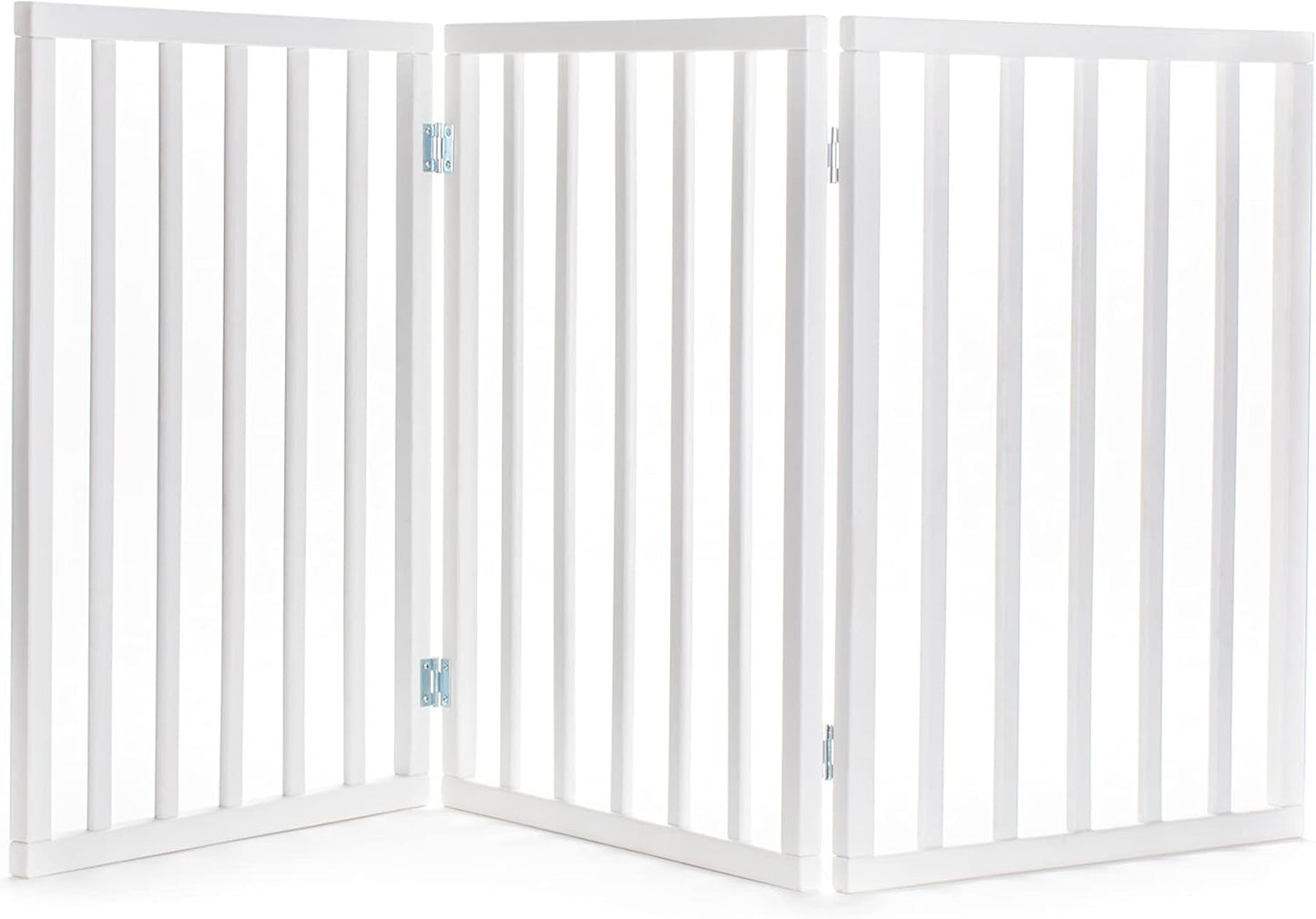 Primetime Petz - Best Freestanding, Hard Wood, Folding Pet Gate, Indoor Dog Fence for Home,Gray