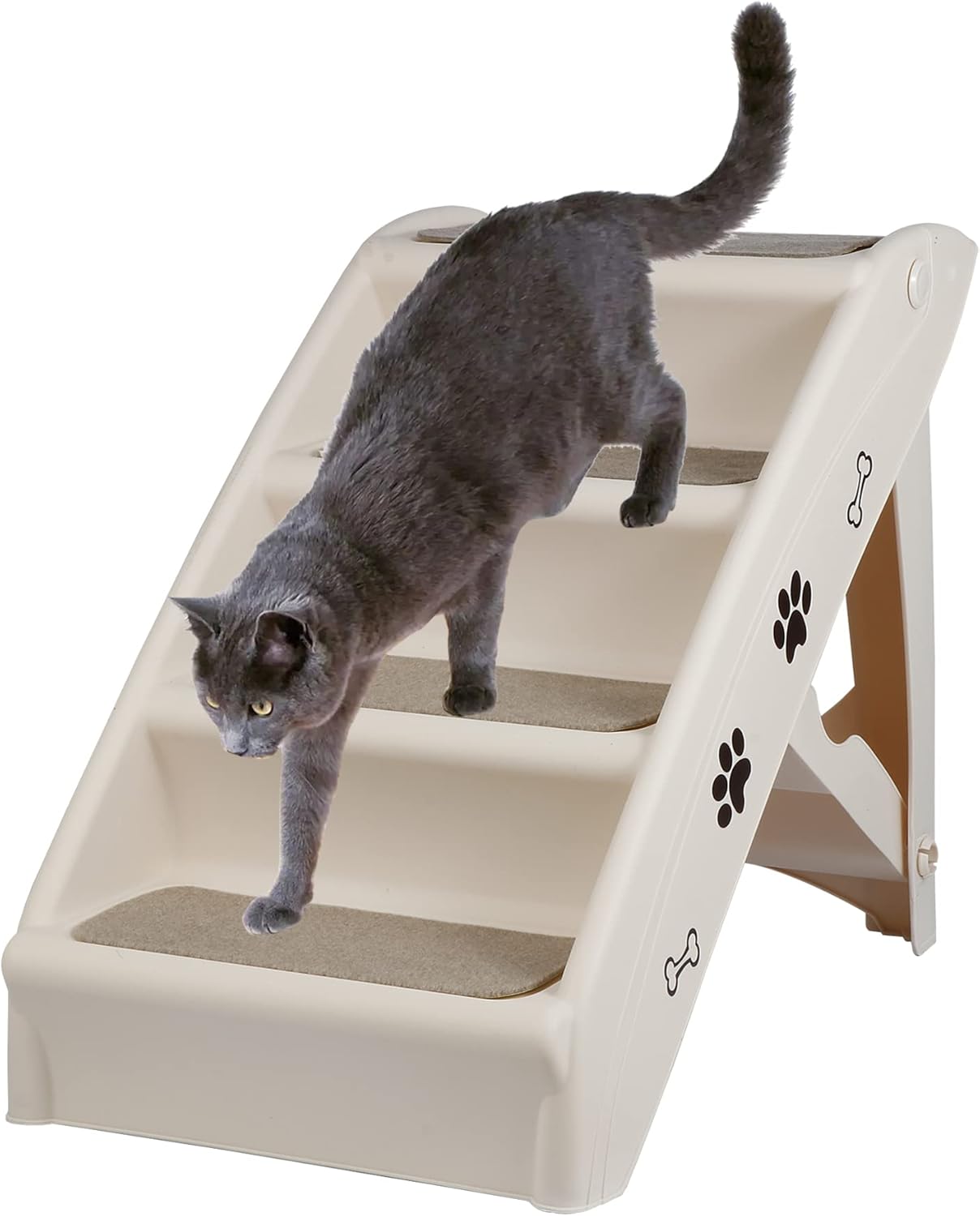 Dog Stairs for High Beds, Foldable Pet Steps Ramp with Non-Slip Bottom for Cats and Small Dogs, for Couch, Car, Portable Waterproof Dog Steps