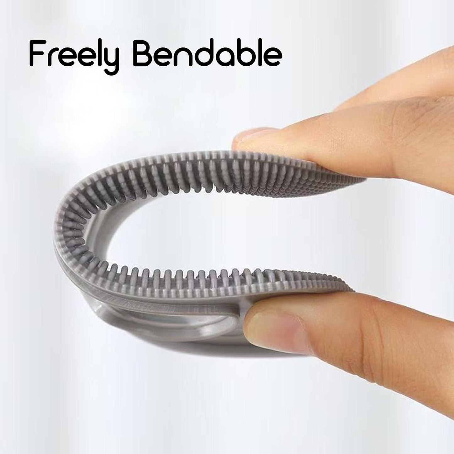 1 Pcs Gray Soft Rubber Pet Hair Remover Reusable Dog Cat Hair Cleaning Brush for Furniture Couch and Carpet