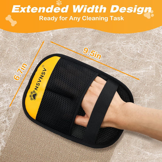 NSVNSV Pet Hair Removal Glove for Dog and Cat, Reusable Pet Hair Remover, Magic Brush Pet Hair Removal Tool, Pet Grooming Gloves for Couch, Clothing, Carpet, Furniture, Car Seats, Blue, 1pcs