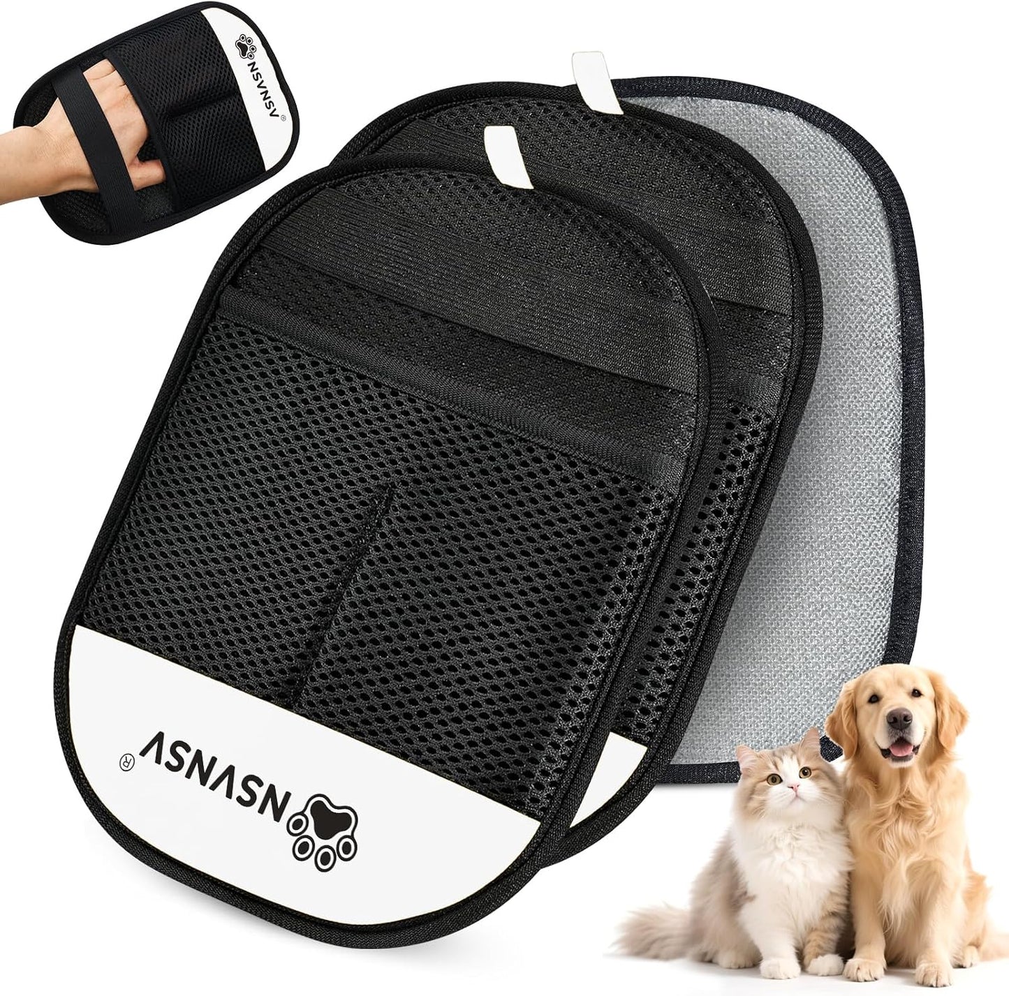 NSVNSV Pet Hair Removal Glove for Dog and Cat, Reusable Pet Hair Remover, Magic Brush Pet Hair Removal Tool, Pet Grooming Gloves for Couch, Clothing, Carpet, Furniture, Car Seats, Blue, 1pcs