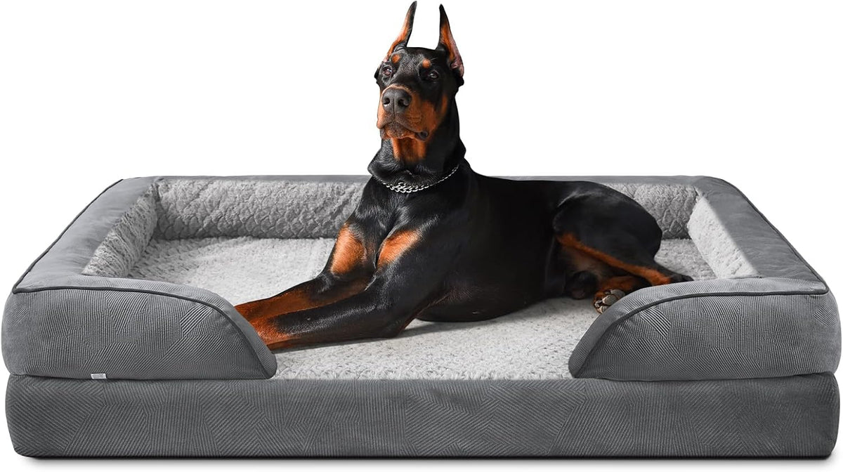 Orthopedic Dog Beds Large Sized, XL Washable Dog Sofa with Egg-Crate Foam, Waterproof Lining and Non-Skid Bottom