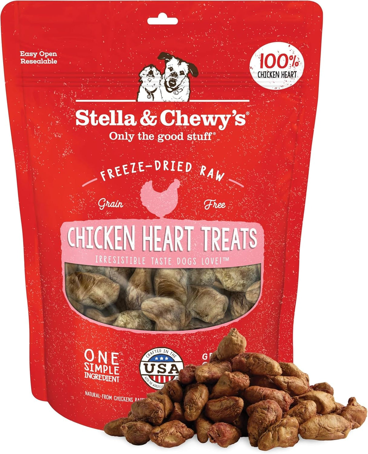 Freeze-Dried Raw Lamb Heart Dog Treats - Single Ingredient, No Additives - Premium Training Treats - Perfect For Picky Eaters - 3oz Bag