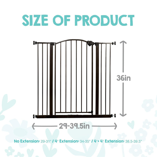 Regalo Safety 36" Extra Tall Home Accent Arch Baby Gate with Door, Pressure Mount for Doorways & Bottom of Stairs, Babies, Toddlers & Pets, Tested & Trusted, American Designed, Family Owned