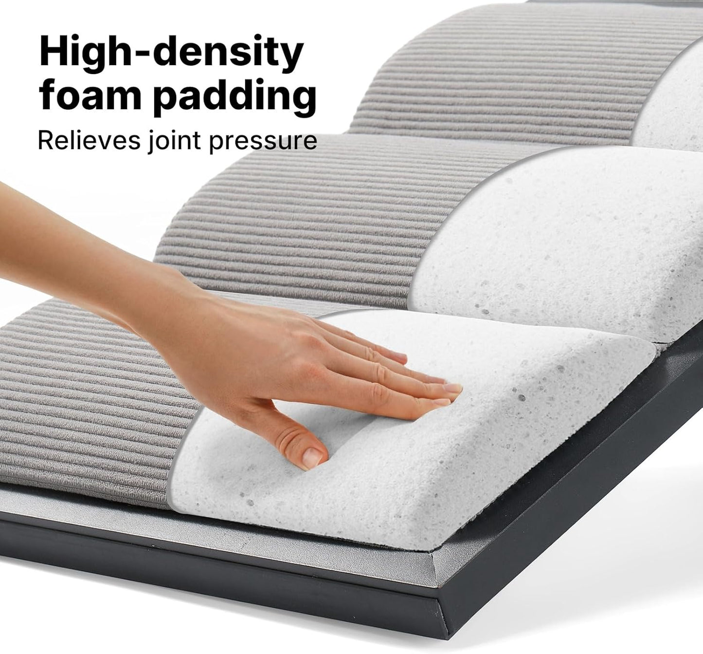 Veehoo Dog Ramp for Bed Couch Height Adjustable from 12" to 20", Foldable Stairs for Dogs to Get on Bed 17" Extra Wide, Portable Pet Doggie Steps Indoor with Non Slip Pad, Support up to 150 lbs
