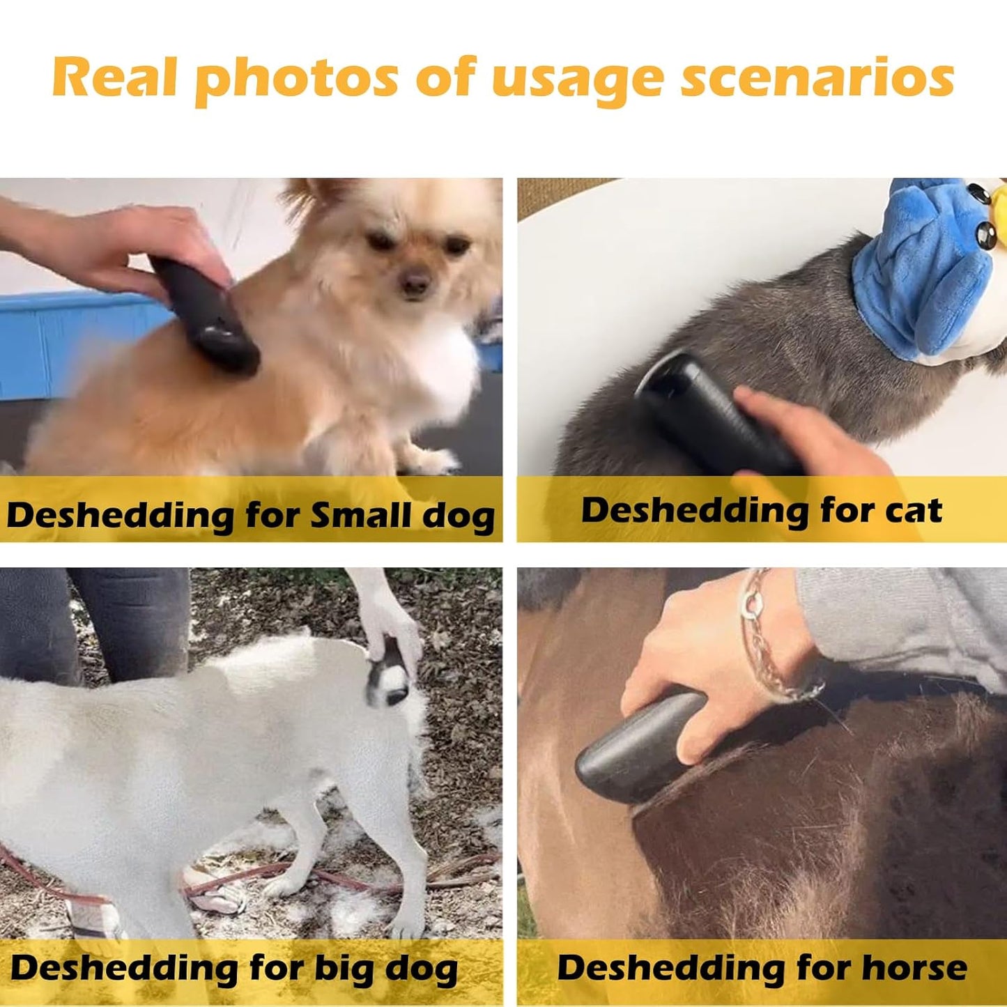Deshedding Dog Brush, 2025 Upgraded Pet Hair Remover Comb for Shedding, Efficient Pet Hair Trimmer for Dogs, Cats, Rabbits and Horses, Ergonomic Pets Grooming Tool for Matted and Long Hair