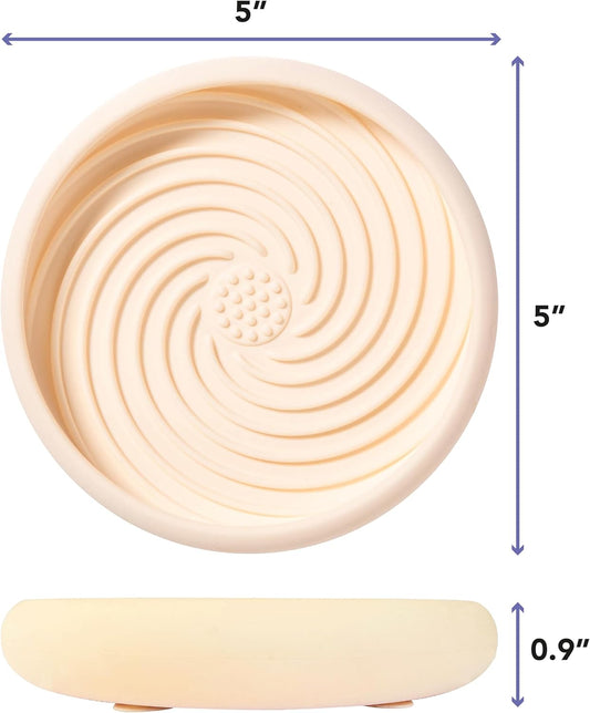 Awoo Lick Dish - Silicone Lick Mat + Slow Feeder for Cats & Small Dogs - Non-Slip Design with Suction Cups - Dishwasher Safe, Extends Mealtime, Reduces Anxiety (Periwinkle)