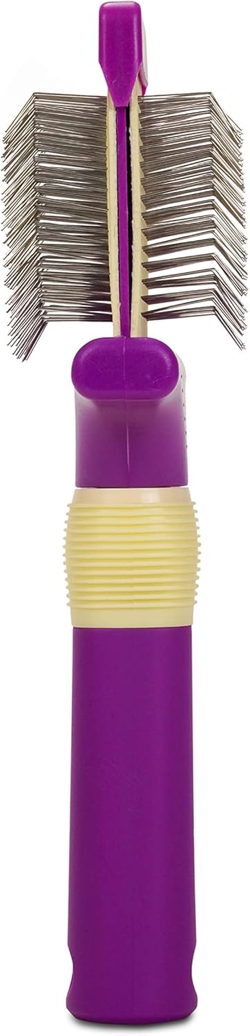 Jelly Pet Double Sided Slicker Brush, Longer Pins, Flexible Head, Fine/Coarse Sides, Removes Unwanted Tangles, Made in USA, Medium, Pink