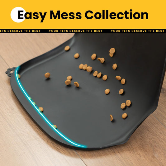 Conlun Dog Food Mat,1/2 Inch Raised Edges Cat Feeding Mat,BPA-Free Silicone Pet Mats for Floor Waterproof,Rubber Placemats for Food and Water Bowls(Natural Tan,18.9"x11.8")