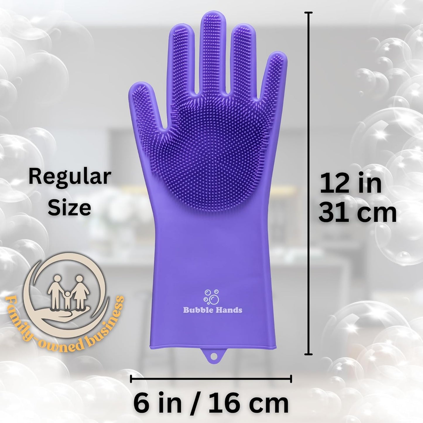 Dog Washing Gloves with Bristle Scrubbers, Reusable Silicone Gloves Ideal for Pet Bathing, Massaging & Grooming (Gray)