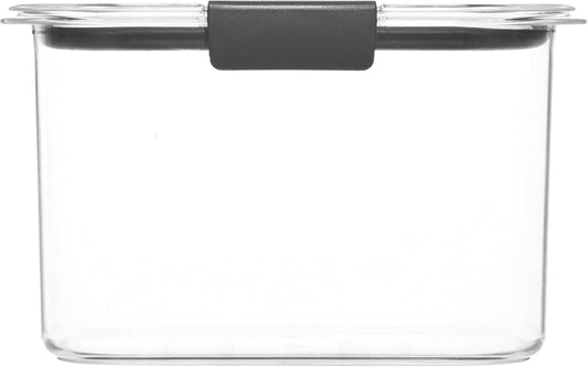 Rubbermaid Brilliance 16-Cup Airtight Food Storage Container with Lid Clear/Grey - optimal for pantry organization flour sugar and food storage