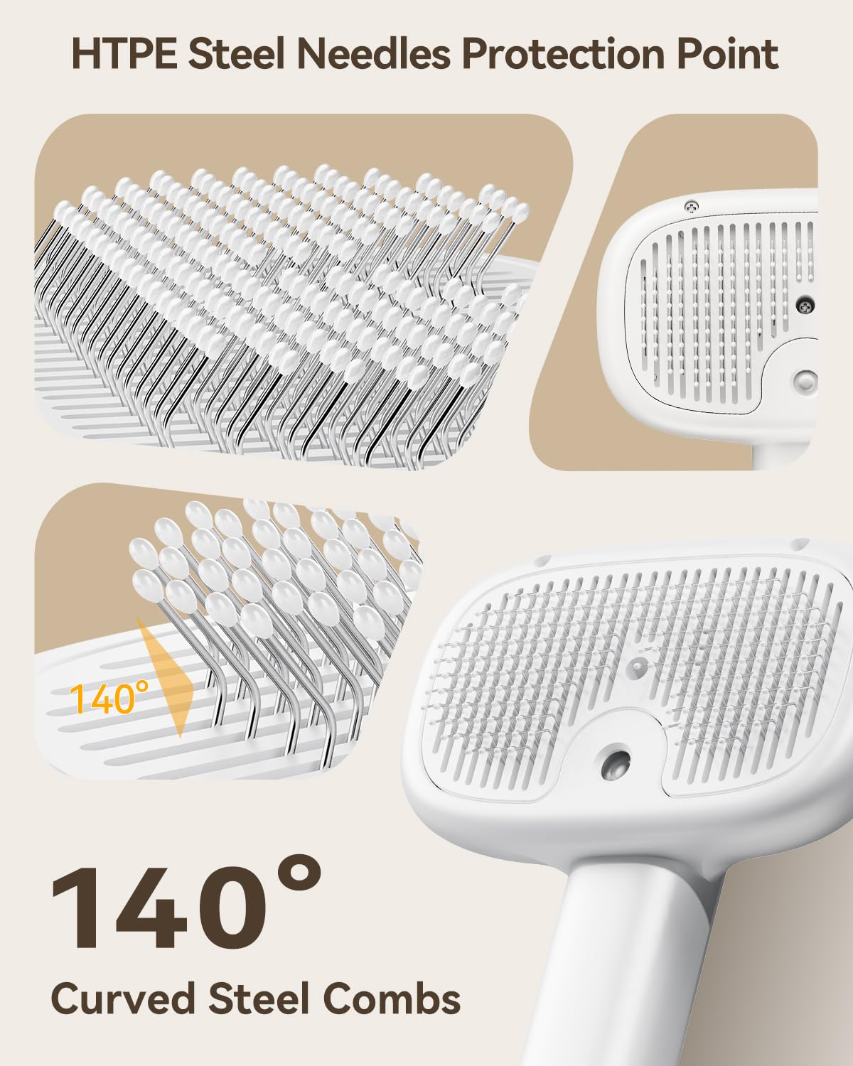 ROJECO 3-in-1 Pet Steam Brush for Cats&Dogs - Detangling Comb with Adjustable Mist, Handheld Deshedding Grooming Tool for Long/Short Hair, Massage Brush & Shedding Control Gift,Cordless,Pink