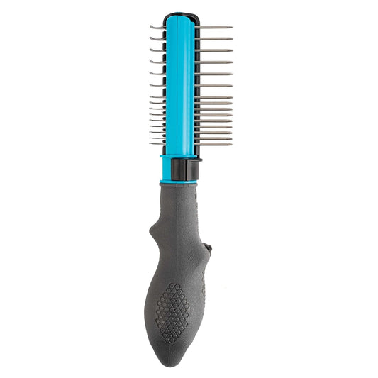 FURminator 2-in-1 Doodle Grooming Tool for Dogs, 1 Count, Dematting Tool with Comb for Mats, Tangles & Maintenance on Curly, Long, Silky & Wiry Coats