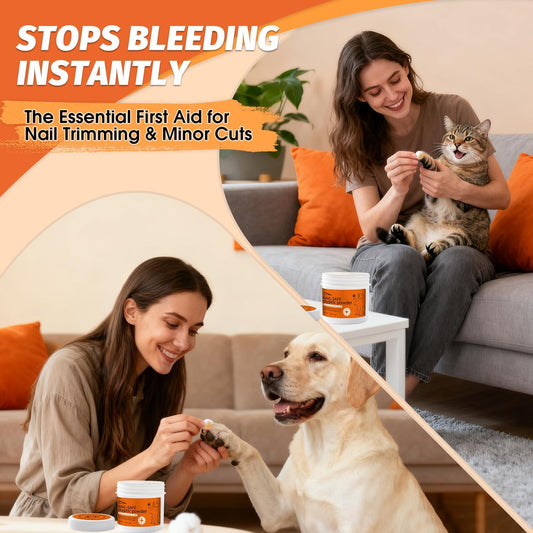 PAW PLANET Styptic Powder for Dogs & Cats -1.76oz Fast Acting Blood Stop Powder for Nail Clipping, Minor Cuts & Wing Clipping,Essential First Aid for Dark Nails (2-Pack)