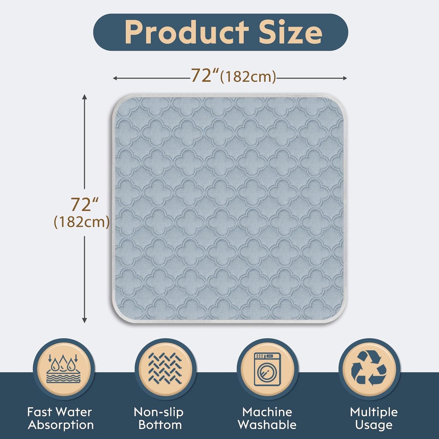 FunFurry Washable Pee Pads for Dogs - 4 Pack Reusable Pee Pads,Waterproof Puppy Pads,Pet Training Pads,Super Absorbent with Dog Paw Shape Non-Slip Backing (Cream, 18" X 24" - 4 Pack)