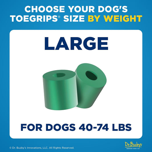 Dr Buzby's Large ToeGrips for Dogs - Instant Traction on Wood/Hardwood Floors - Anti Slip Relief - Grippers for Senior Dogs - Stop Sliding Instantly - Rubber Nails for Paws - 1 Pack (20 Grips)