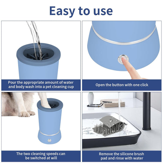 Dog Paw Cleaner,Automatic paw cleaner For dogs, Type-c Charging, Designed For Small To Medium Sized Dogs ,Easy To Carry,Keeps Homes Clean (blue)