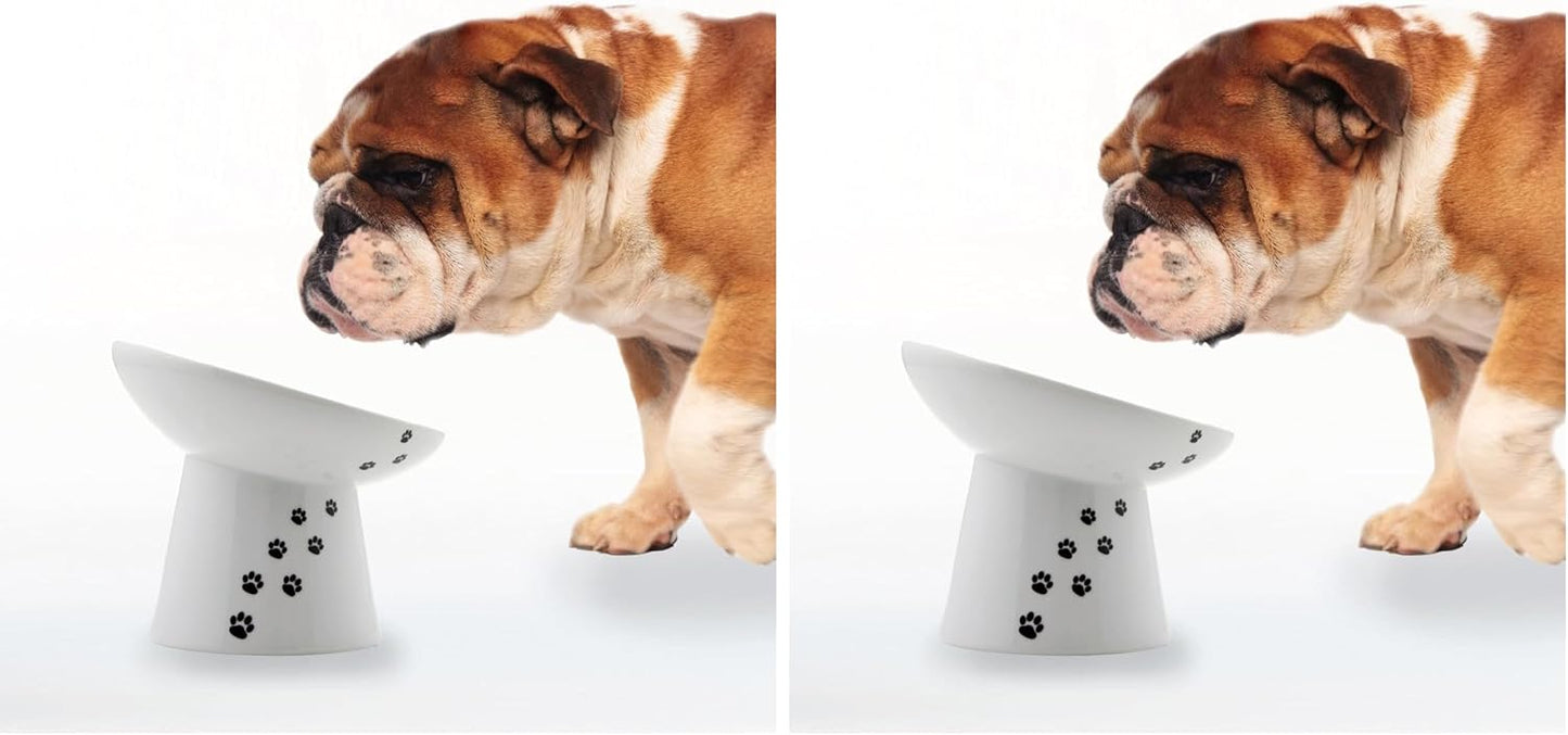 Necoichi Raised Dog Food Bowl, Elevated, for Dogs and Cats, Pets Feeding Feeder Non-Slip for Small Dogs Dishwasher and Microwave Safe, No.1 Seller in Japan! (Dog, Extra Wide Tilted)