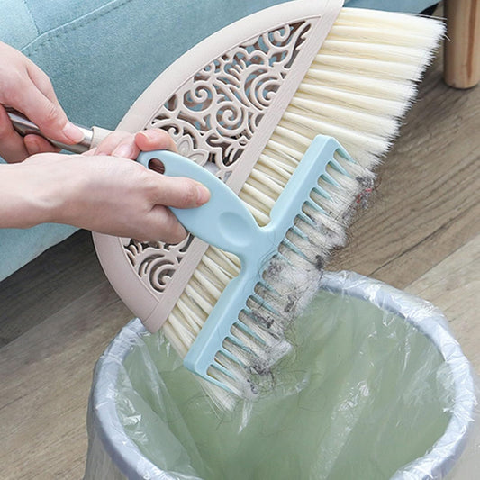 Fdit Hair Remover Broom Cleaning Tools, Long Handle Dusting Brush for Effortless Pet Hair Removal, Unique Scraping Brush Design for Small Dust Particles
