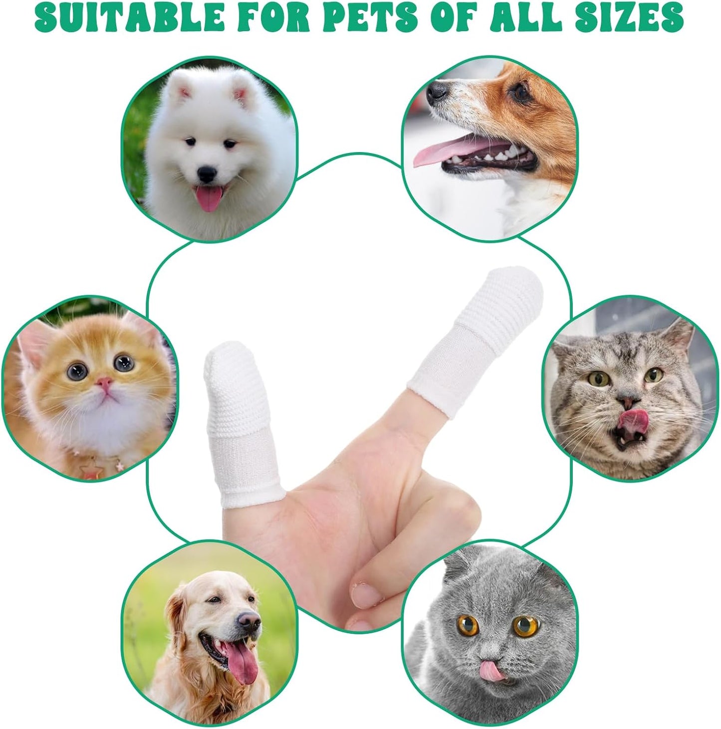 50 Pcs Cat Toothbrush Dog Finger Toothbrush Pet Toothbrushes Soft Fabric Comfortable Teeth Oral Cleaning Durable Teeth Cleaning Wipes Toothbrushes for Dogs and Cats