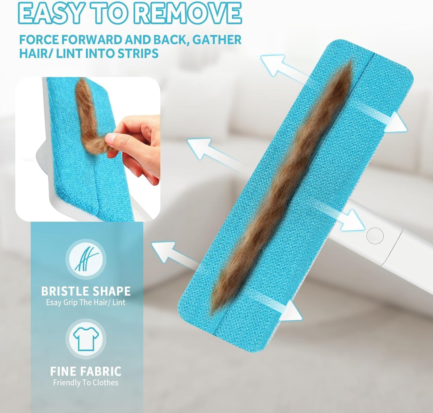 Pet Hair Removal Tool - Pet Hair Remover for Cat & Dog Hair Cleaning, Carpet Rake for Fabric Furniture, Pet Carpet Cleaner Come with Adhesive Hook Convenient to Hang & Store, an Ideal for Pets Owners